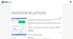 Desktop Screenshot of investors.gsvcap.com